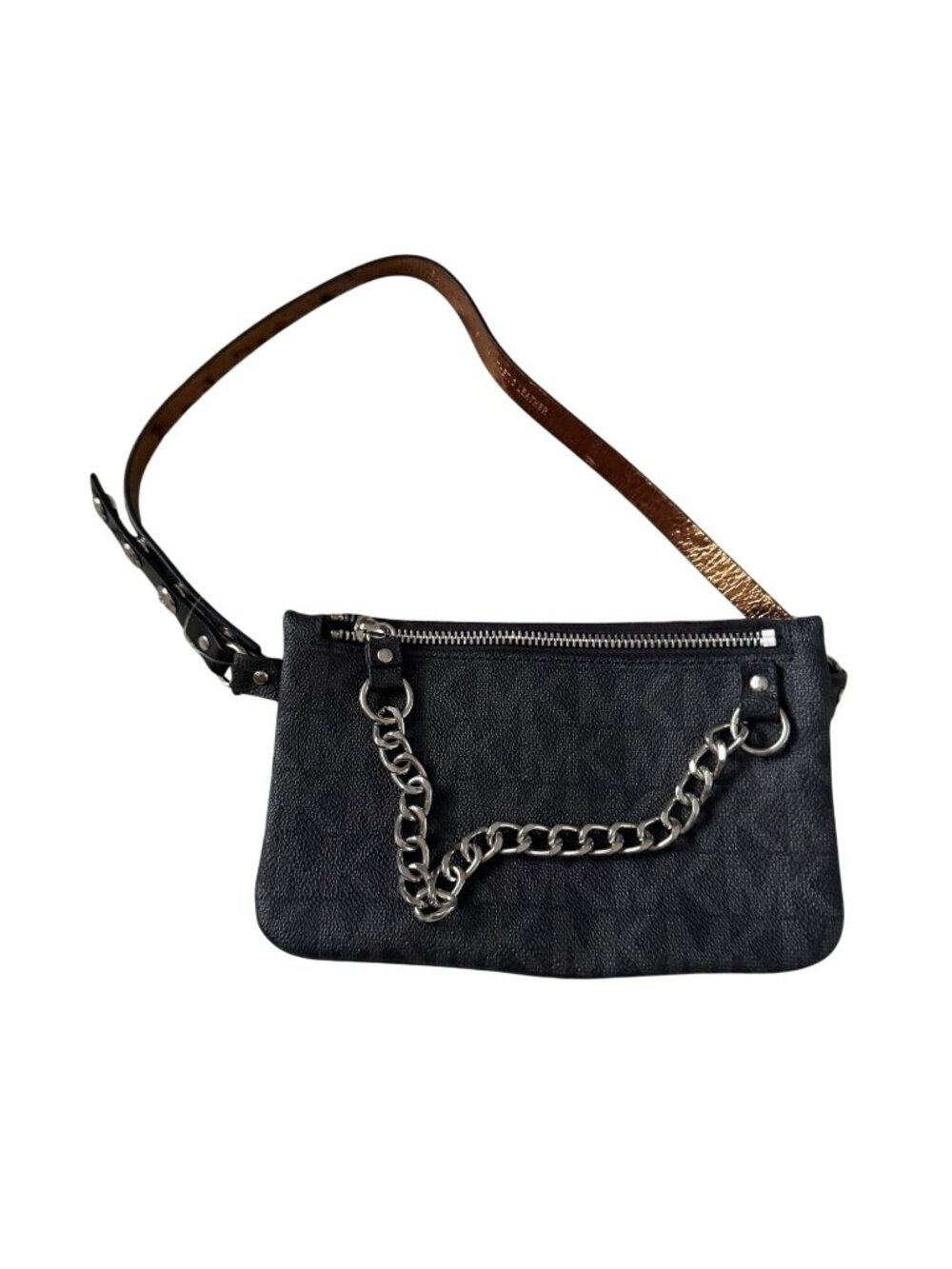 MICHAEL KORS Black Logo Shoulder Chain Bag